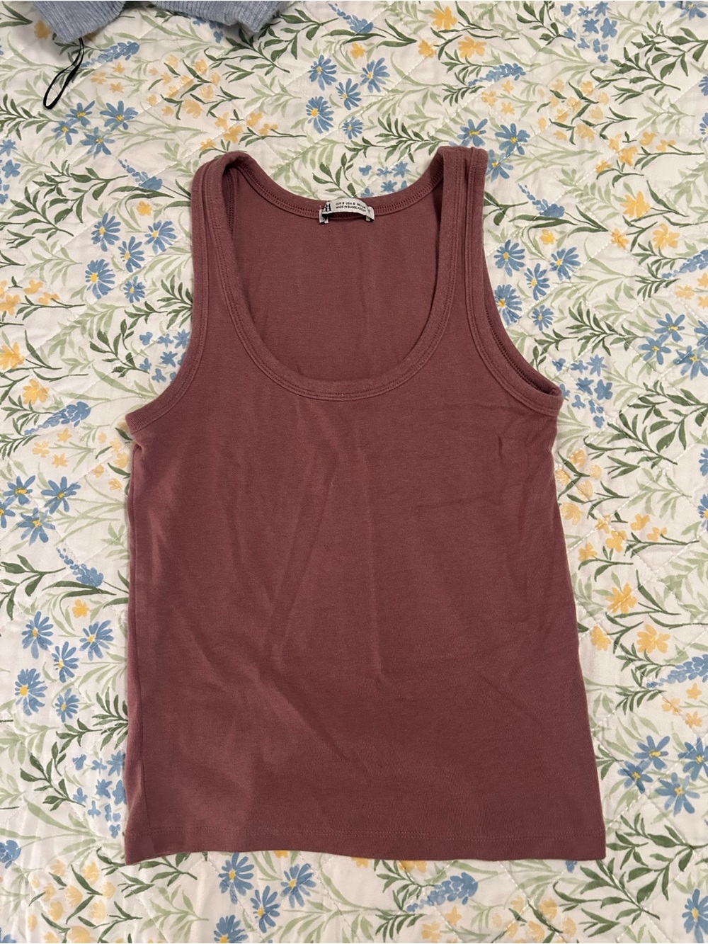 Zara Dusty Mauve Ribbed Tank